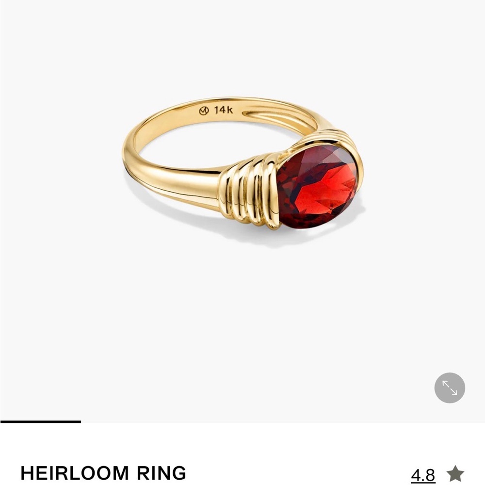 Mejuri 14k Garnet Heirloom Ring